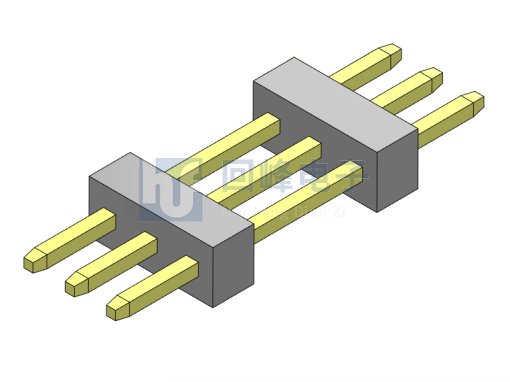 1.0mm 雙塑  180度  1*3PIN  排針