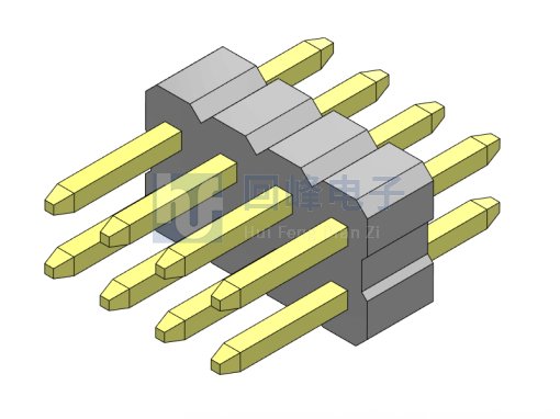 1.0mm 單塑  180度 2*4PIN  排針
