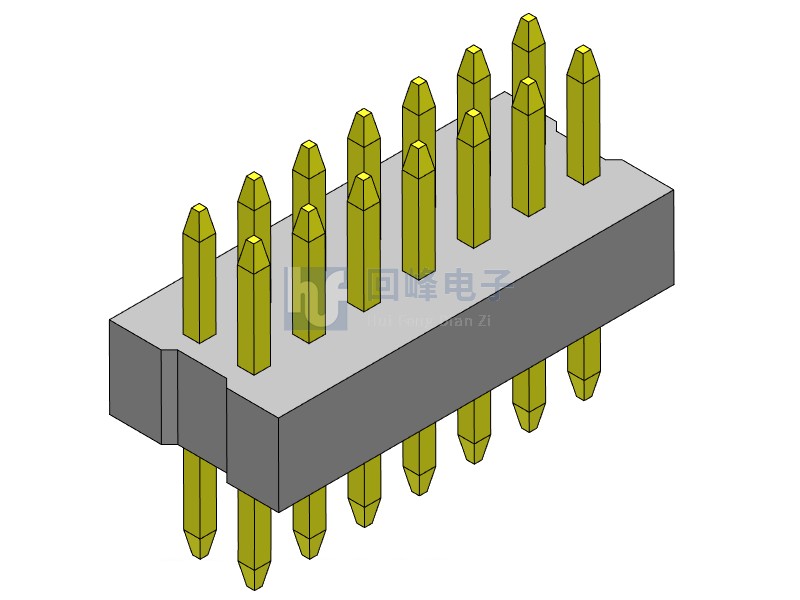 1.0mm 單塑  180度 2*7PIN  排針