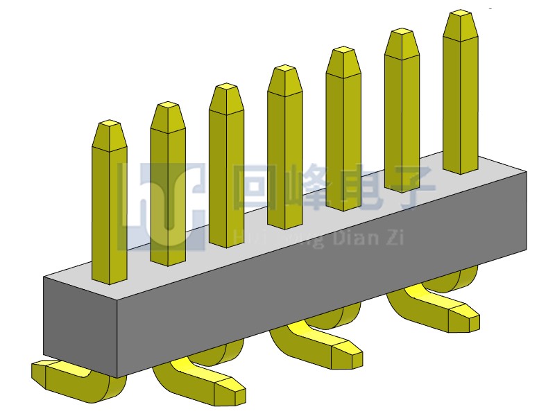 1.0mm 單塑 SMT  1*7PIN  回峰
