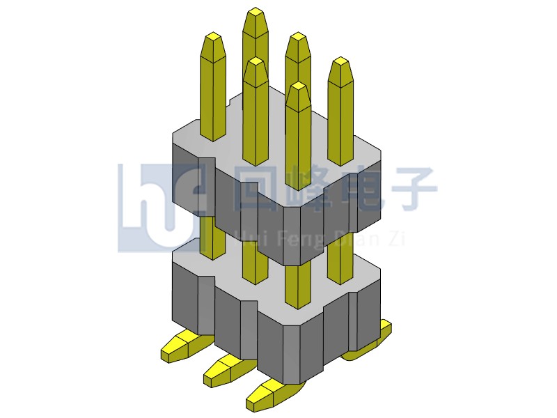 1.0mm 雙塑 SMT 2*3PIN 排針