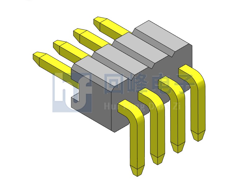 1.27mm 單塑單排 90度 1*4PIN 排針
