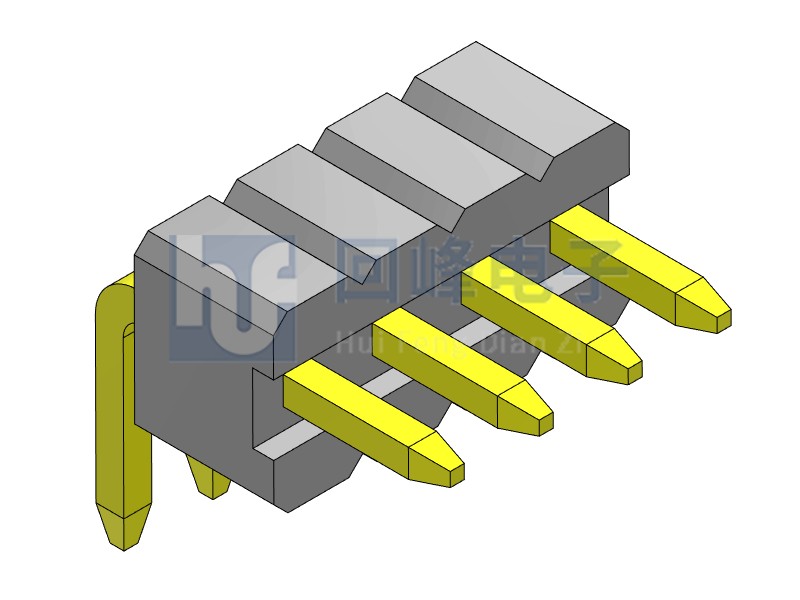 1.27mm 單塑單排 90度 1*4PIN 排針