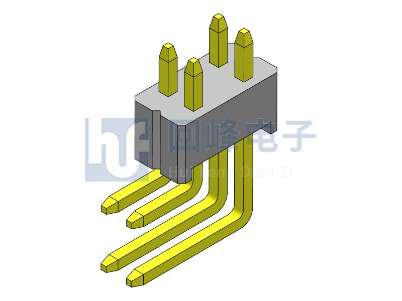 1.27mm 單塑單排 90度 2*2PIN 排針