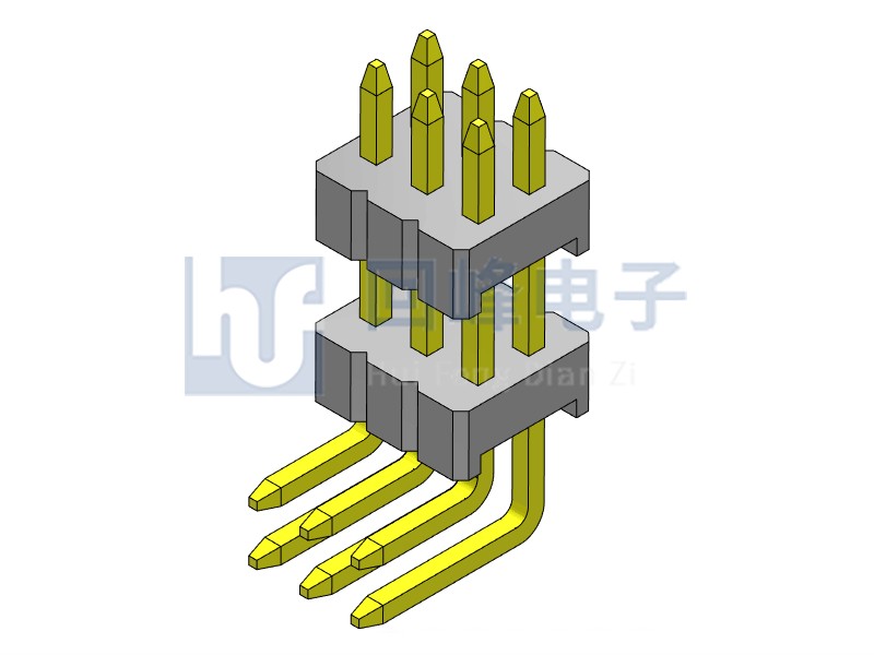 1.27mm 雙塑雙排 90度 2*40PIN 排針