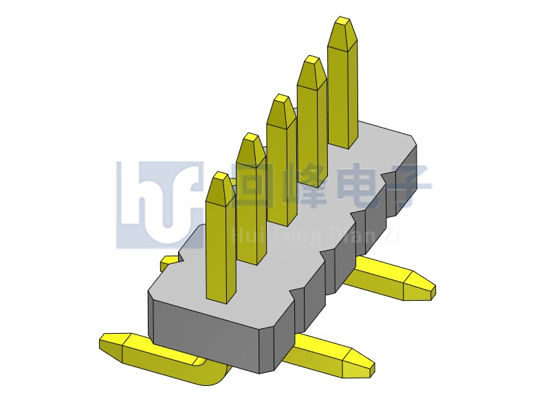 1.27mm 單塑 SMT 180度 1*5PIN 排針