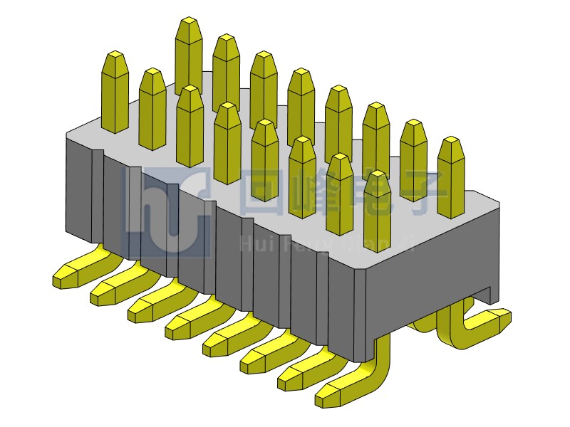 1.27mm 單塑 SMT 180度 2*8PIN 排針