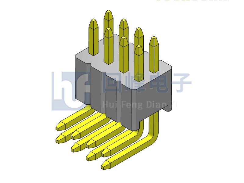 1.27mm 單塑雙層 90度 2*40PIN  排針