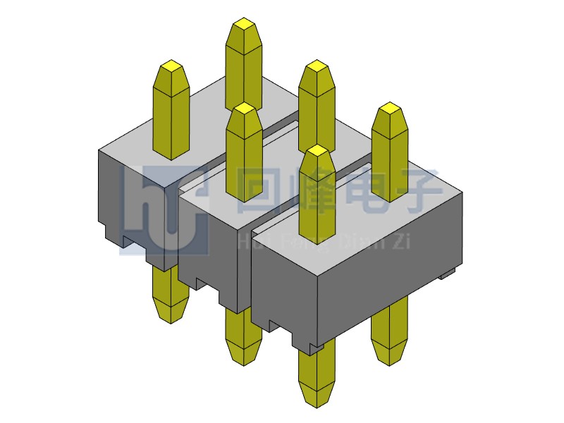 2.0mm 單塑 180度 2*3PIN 回峰