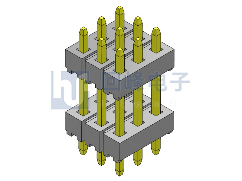 2.0mm 雙塑 180度 3*3PIN 排針