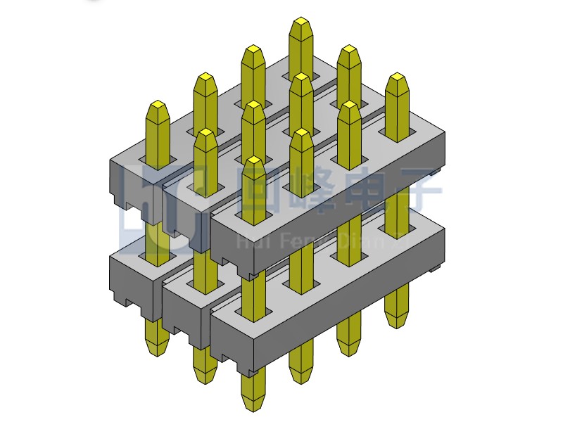 2.0mm 雙塑 180度 3*4PIN 排針
