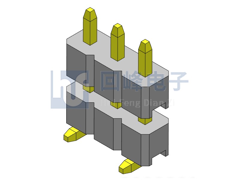 2.0mm 雙塑 SMT 180度 1*40PIN 排針