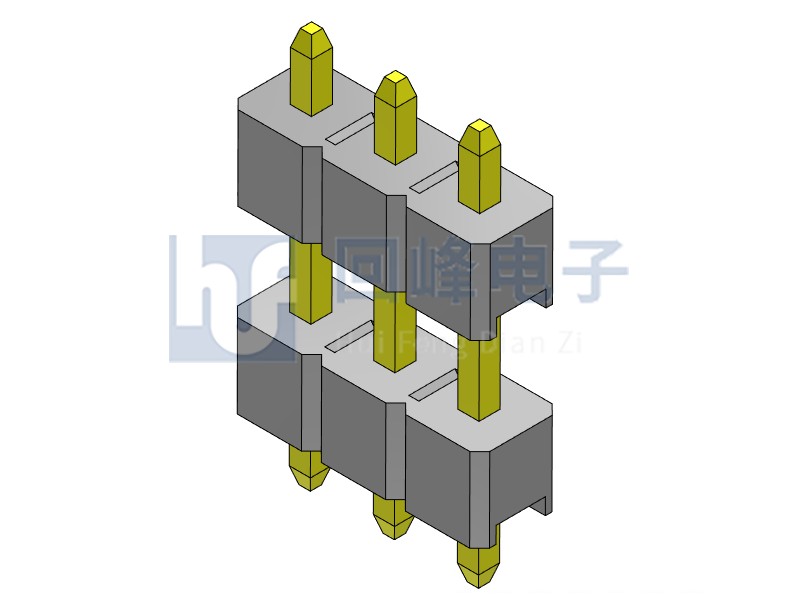 2.54mm 雙塑 180度 1*3PIN 回峰排針