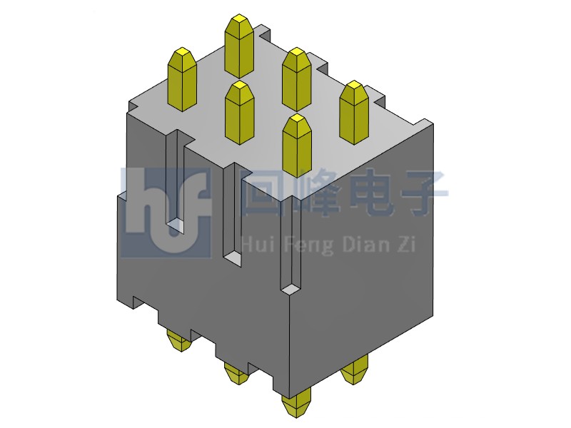 2.54mm 單塑 180度 2*3PIN 回峰排針