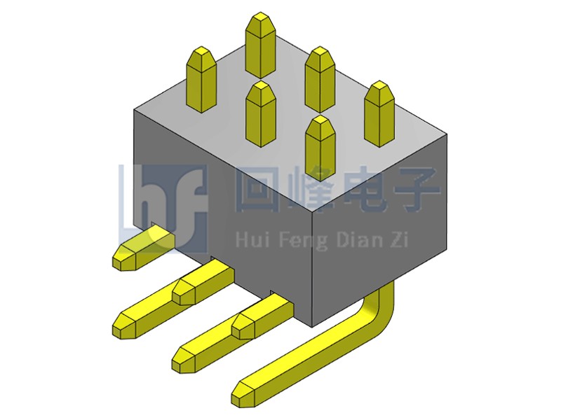2.54mm 單塑 90度 2*3PIN 回峰排針