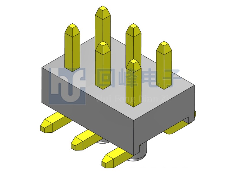 2.54mm 單塑 SMT 180度 2*3PIN 排針