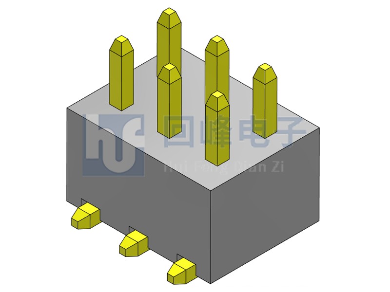 2.54mm 單塑 SMT 180度 2*3PIN 排針