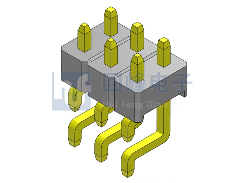 2.54mm 單塑 180度 2*3PIN 排針