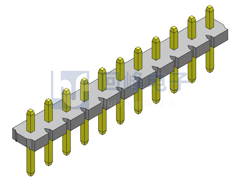 5.08mm 單排單塑 180度 1*11PIN  排針