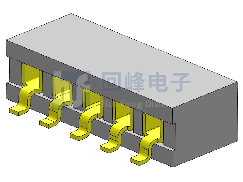 1.0mm排母 單排單塑 SMT 90度彎腳