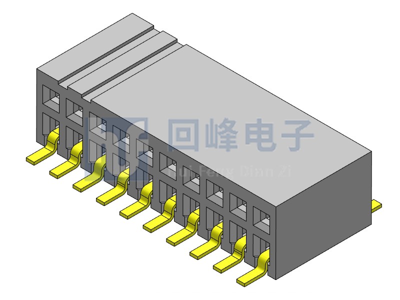1.27mm排母 雙排單塑 SMT 180度