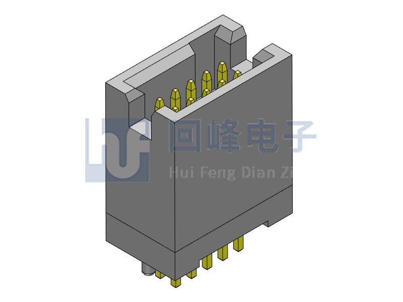 1.27mm 雙排單塑 DIP 180度  黑殼