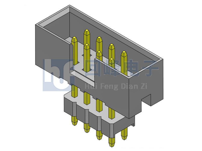 2.0mm簡牛 雙排雙塑 DIP 2*4PIN  黑色