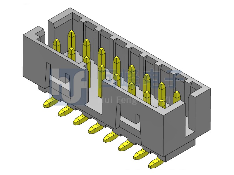 2.0mm簡牛 雙排單塑 SMT 2*8PIN  黑色