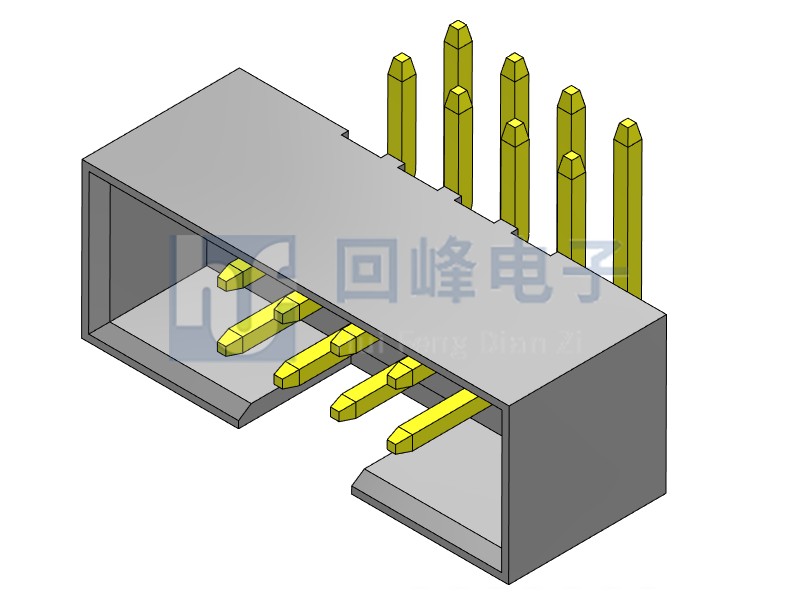 2.0mm簡牛 雙排單塑 DIP  90度彎腳
