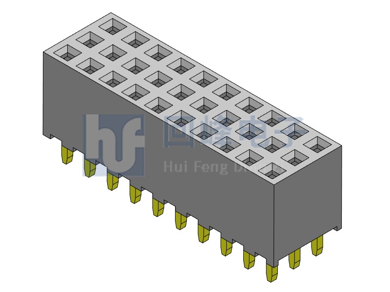 2.0mm排母 三排單塑 DIP 180度 3*40PIN