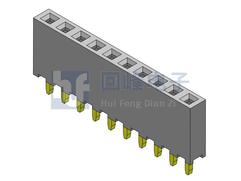 2.0mm排母 單排單塑 DIP 180度 1*40PIN