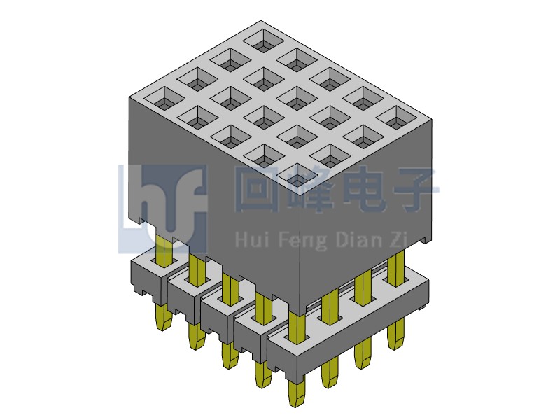 2.0mm排母 4排雙塑 DIP 180度 4*5PIN