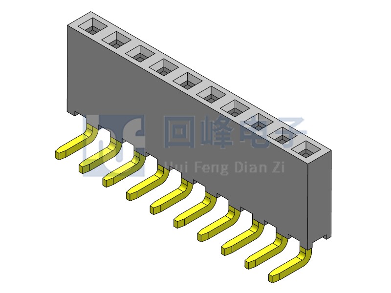 2.0mm排母 單排單塑 DIP 90度 1*40PIN