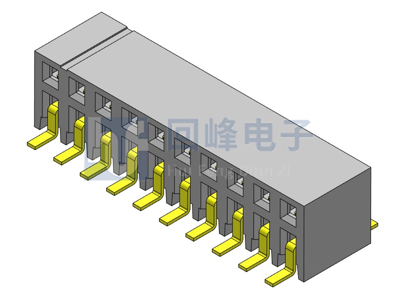 2.0mm排母 雙排雙塑 SMT 90度 2*40PIN