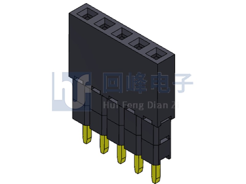 2.0mm排母 單排雙塑 DIP 180度