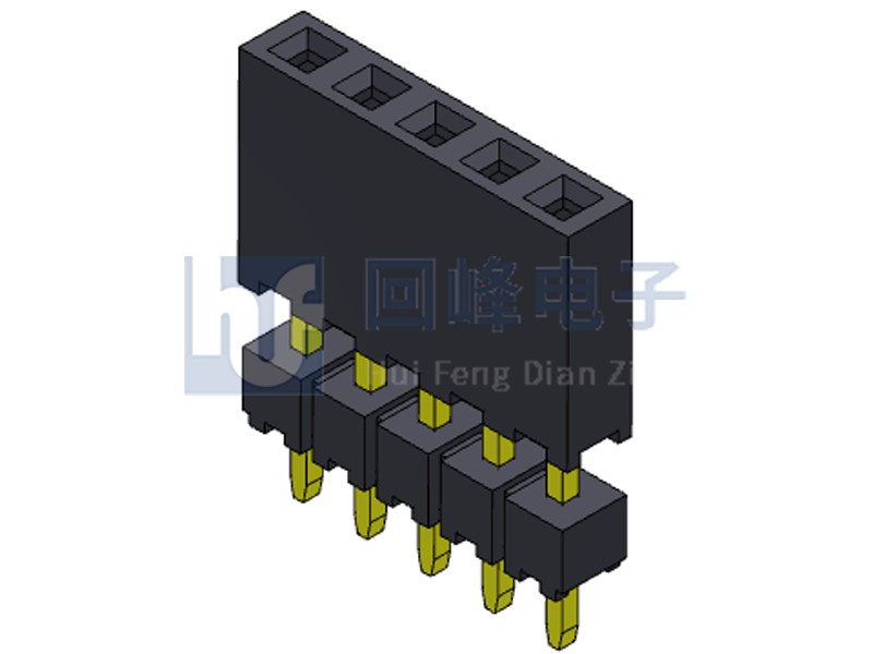 2.0mm排母 單排雙塑 DIP 180度 1*40PIN