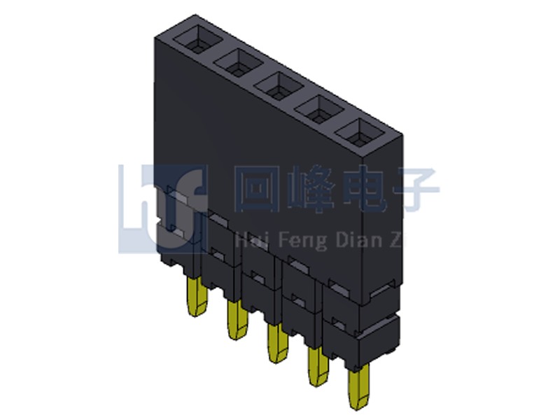 2.0mm排母 單排三塑 DIP 180度 1*40PIN