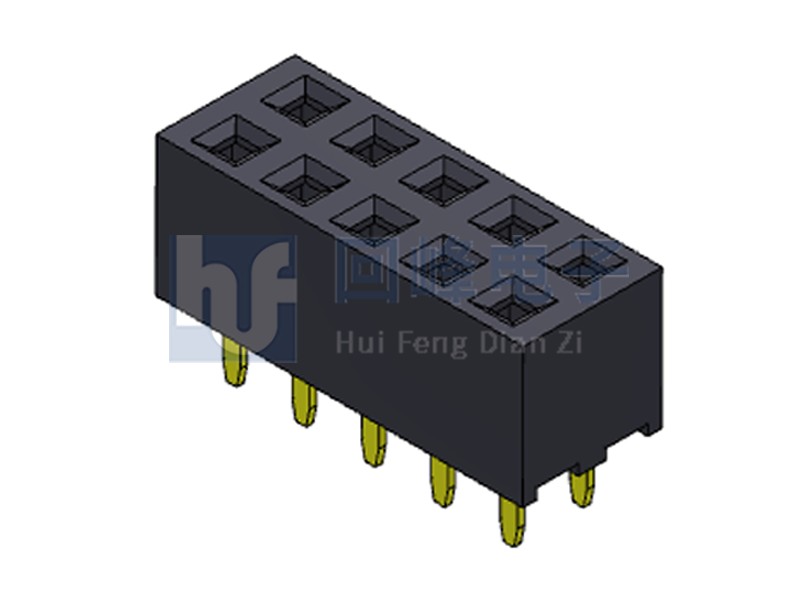 2.0mm排母 雙排雙塑 DIP 180度