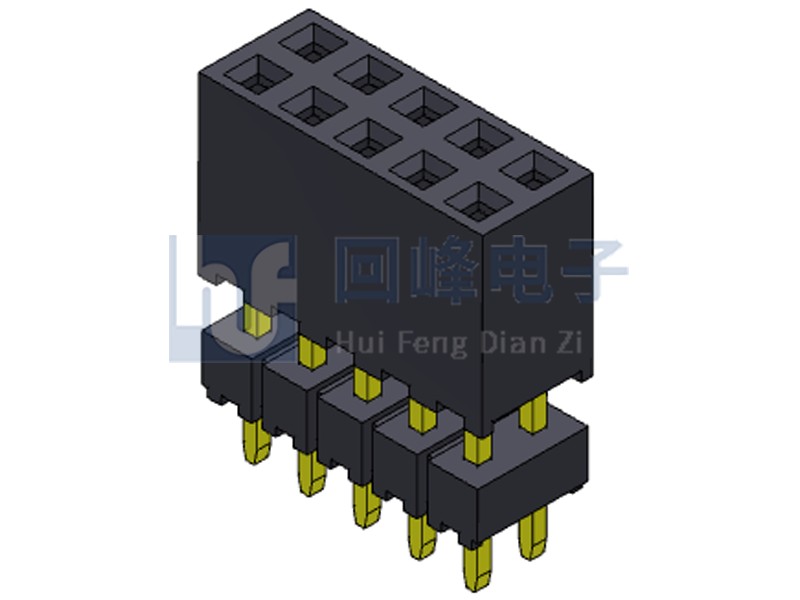 2.0mm排母 雙排雙塑 180度 2*40PIN