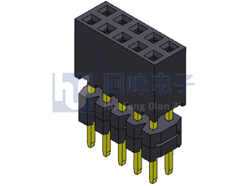 2.0mm排母 雙排三塑 180度