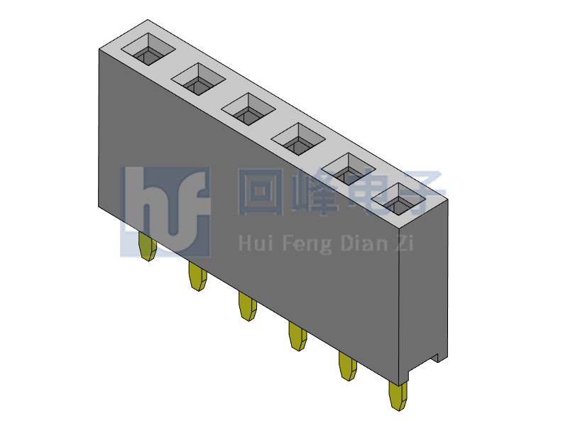 2.54mm排母 單排單塑 DIP 180度 1*40PIN