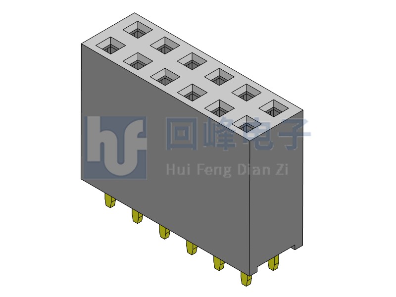 2.54mm排母 雙排單塑 DIP 180度 2*40PIN