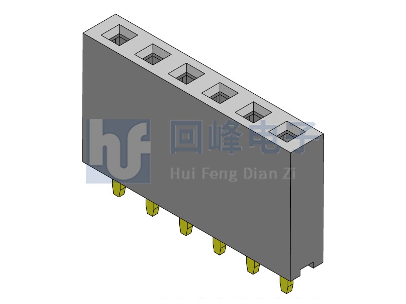 2.54mm排母 單排單塑 DIP 180度
