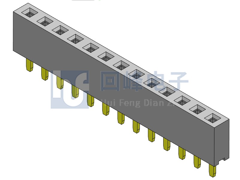 2.54mm排母 單排單塑 DIP 180度 1*40PIN