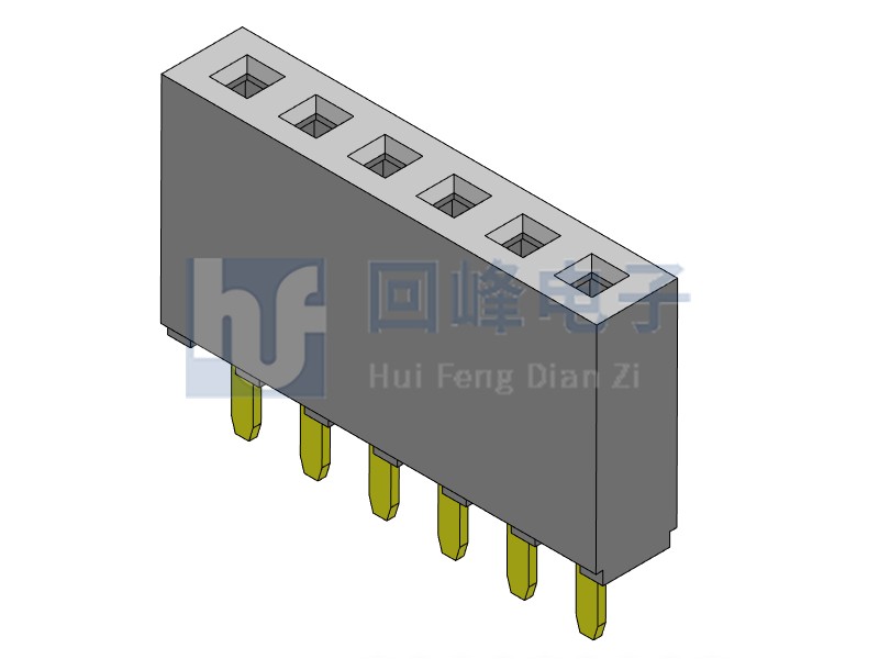 2.54mm排母 單排單塑 DIP 180度