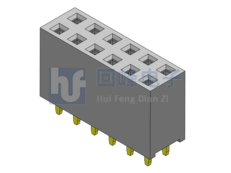 2.54mm排母 雙排單塑 DIP 180度 2*40PIN