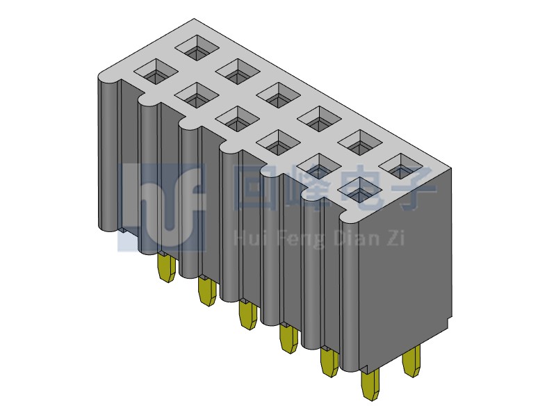 2.54mm排母 雙排單塑 DIP 180度 2*40PIN