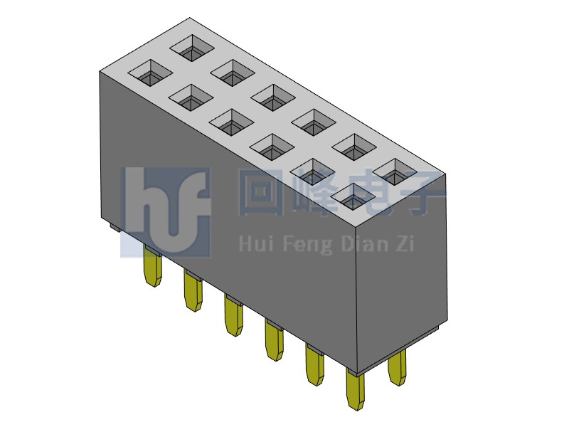 2.54mm排母 雙排單塑 DIP 180度 2*40PIN