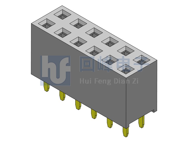 2.54mm排母 雙排單塑 DIP 180度 2*40PIN