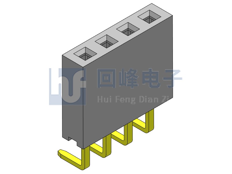 2.54mm排母 單排單塑 DIP 90度彎腳 1*40PIN